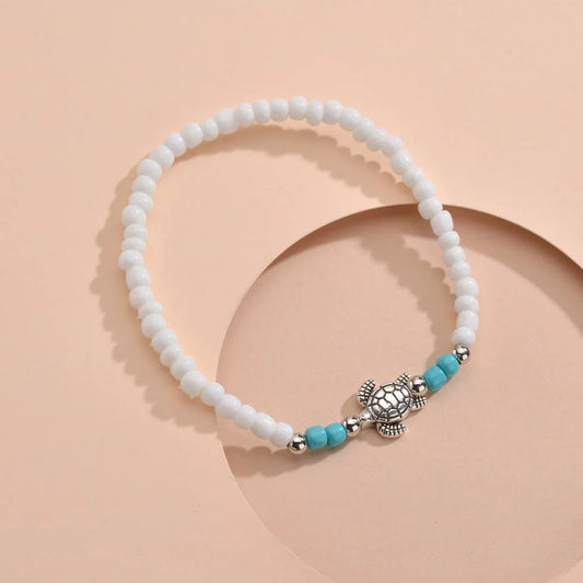 Cuffora Sea Turtle Anklet – Boho Rainbow Beads That Carry the Ocean With You